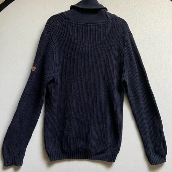 Point zero cowl v neck black  label chunky sweater Sz M - Picture 2 of 14